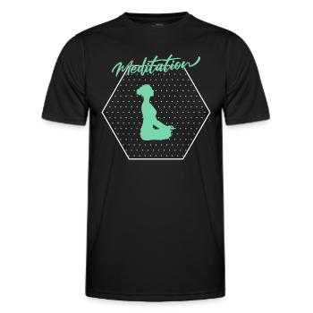 Méditation - T-shirt sport Homme - noir - Devant - AI Model Male 178 dark (178cm)