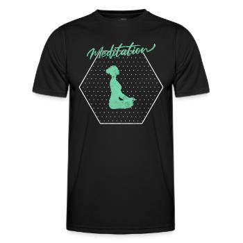Méditation - T-shirt sport Homme - noir - Devant - AI Model Male 178 dark (178cm)