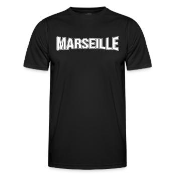 Marseille - T-shirt sport Homme - noir - Devant - AI Model Male 178 dark (178cm)