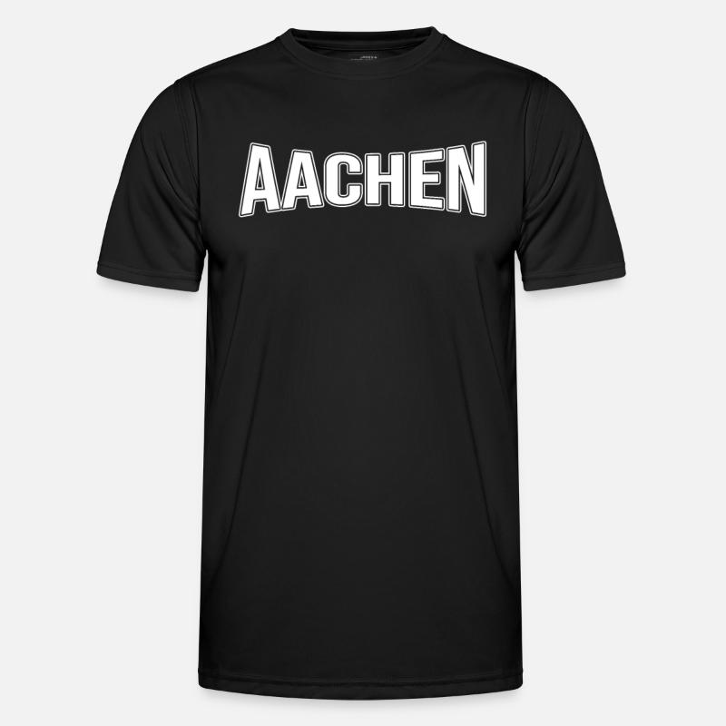 Aachen - Männer Funktions-T-Shirt - Schwarz