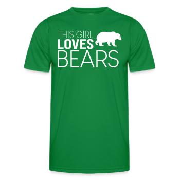 Cette fille aime les ours - T-shirt sport Homme - vert - Devant - AI Model Male 178 dark (178cm)