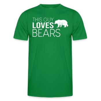 Ce gars aime les ours - T-shirt sport Homme - vert - Devant - AI Model Male 178 dark (178cm)