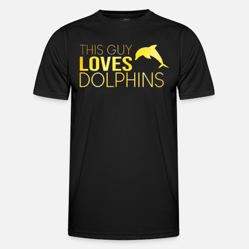 This guy loves dolphins - Men's Functional T-Shirt - black