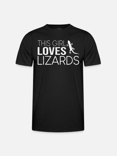 This girl loves lizards - Men's Functional T-Shirt - black
