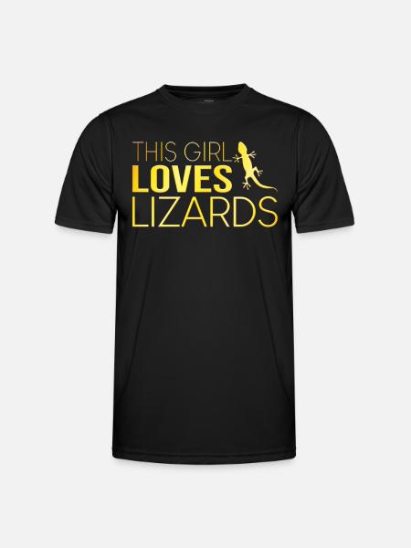 This girl loves lizards - Men's Functional T-Shirt - black