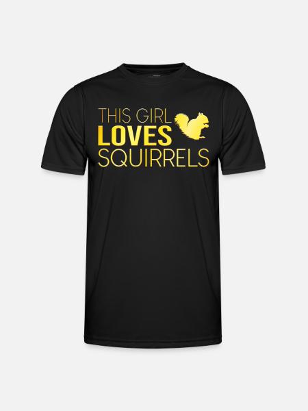 This girl loves squirrels - Men's Functional T-Shirt - black