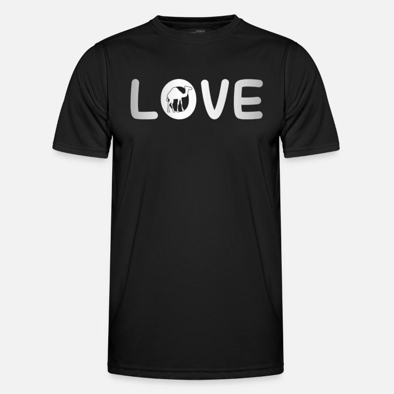 Dromedar Liebe - Männer Funktions-T-Shirt - Schwarz