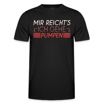 Pumpen Spruch - Männer Funktions-T-Shirt - Schwarz - Vorne - AI Model Male 178 dark (178cm)