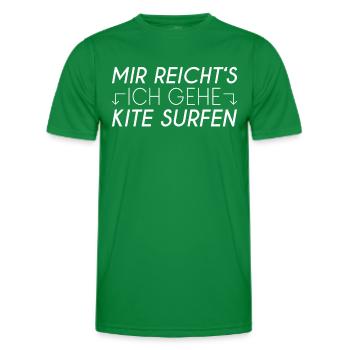 Kite surfen Spruch - Männer Funktions-T-Shirt - Kelly Green - Vorne - AI Model Male 178 dark (178cm)