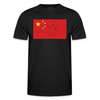 Drapeau de la Chine - T-shirt sport Homme - noir - Devant - AI Model Male 178 dark (178cm)