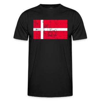 Drapeau du Danemark - T-shirt sport Homme - noir - Devant - AI Model Male 178 dark (178cm)