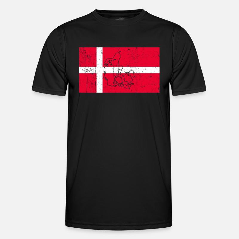 Drapeau du Danemark T-shirt sport Homme