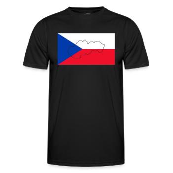Tschechien Flagge - Männer Funktions-T-Shirt - Schwarz - Vorne - AI Model Male 178 dark (178cm)
