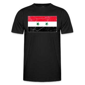 Drapeau de l’Irak - T-shirt sport Homme - noir - Devant - AI Model Male 178 dark (178cm)
