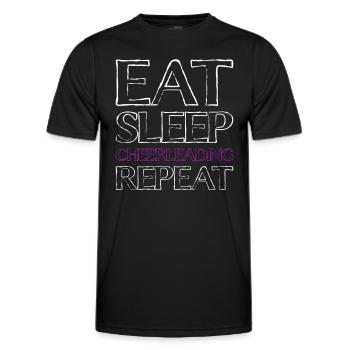 eat sleep cheerleading - Männer Funktions-T-Shirt - Schwarz - Vorne - AI Model Male 178 dark (178cm)