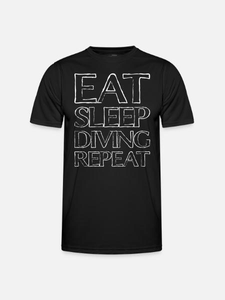 Eating Sleep Diving - Men's Functional T-Shirt - black