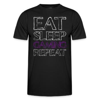 Eating Sleep Gambling - Men's Functional T-Shirt - black - Front - AI Model Male 178 dark (178cm)