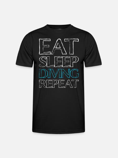 Eating Sleep Diving - Men's Functional T-Shirt - black