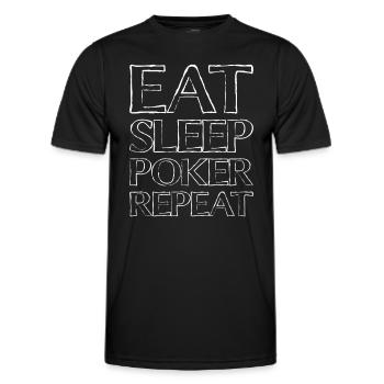 Eating Sleep Poker - Men's Functional T-Shirt - black - Front - AI Model Male 178 dark (178cm)