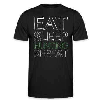 Essen Schlafen Jagen - Männer Funktions-T-Shirt - Schwarz - Vorne - AI Model Male 178 dark (178cm)