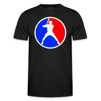Baseball Logo - Männer Funktions-T-Shirt - Schwarz - Vorne - AI Model Male 178 dark (178cm)