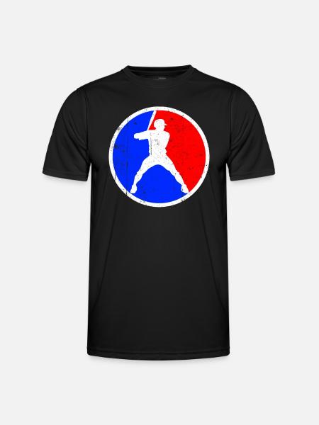 Baseball Logo - Männer Funktions-T-Shirt - Schwarz