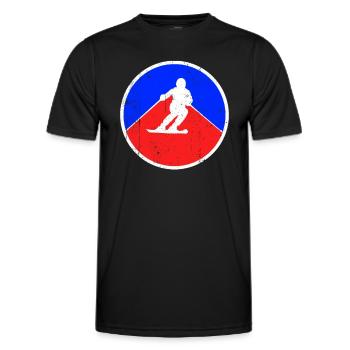 Ski Logo - Männer Funktions-T-Shirt - Schwarz - Vorne - AI Model Male 178 dark (178cm)