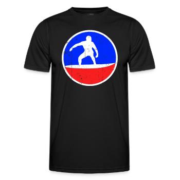 Logo de surf - T-shirt sport Homme - noir - Devant - AI Model Male 178 dark (178cm)