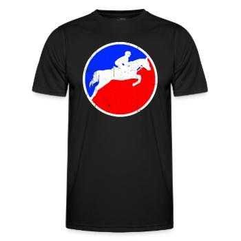 Logo de l’équitation - T-shirt sport Homme - noir - Devant - AI Model Male 178 dark (178cm)