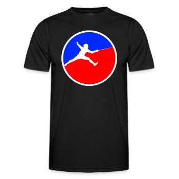 Logo de l’escrime - T-shirt sport Homme - noir - Devant - AI Model Male 178 dark (178cm)
