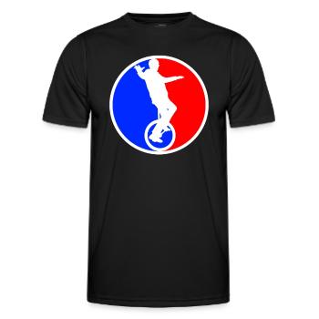 Einrad Logo - Männer Funktions-T-Shirt - Schwarz - Vorne - AI Model Male 178 dark (178cm)