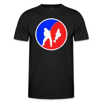 Fishing Logo - Men's Functional T-Shirt - black - Front - AI Model Male 178 dark (178cm)