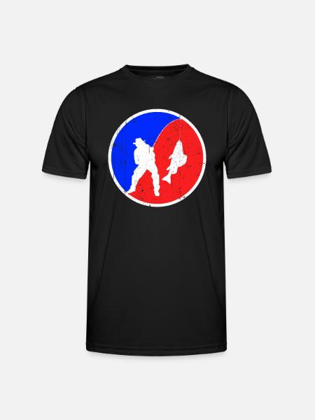 Logo de pêche - T-shirt sport Homme - noir