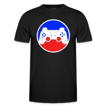 Gaming Logo - Männer Funktions-T-Shirt - Schwarz - Vorne - AI Model Male 178 dark (178cm)
