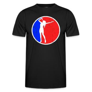 Logo chantant - T-shirt sport Homme - noir - Devant - AI Model Male 178 dark (178cm)
