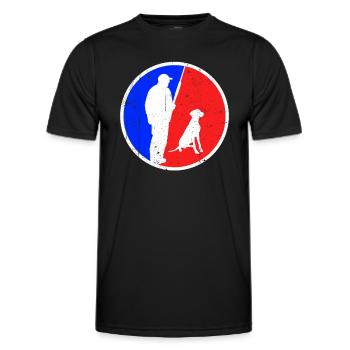 Jagd Logo - Männer Funktions-T-Shirt - Schwarz - Vorne - AI Model Male 178 dark (178cm)