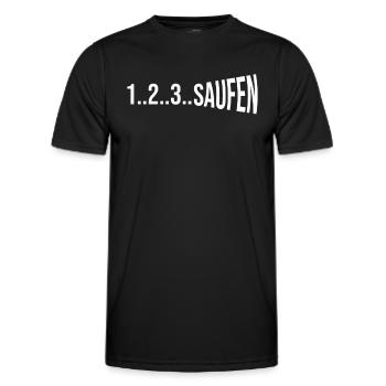 SAUFEN - Männer Funktions-T-Shirt - Schwarz - Vorne - AI Model Male 178 dark (178cm)