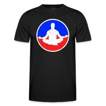 Logo de méditation - T-shirt sport Homme - noir - Devant - AI Model Male 178 dark (178cm)