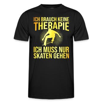 Skaten Therapie Spruch - Männer Funktions-T-Shirt - Schwarz - Vorne - AI Model Male 178 dark (178cm)