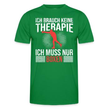 Boxen Therapie Spruch - Männer Funktions-T-Shirt - Kelly Green - Vorne - AI Model Male 178 dark (178cm)