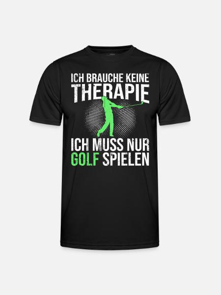 Golf Therapie Spruch - Männer Funktions-T-Shirt - Schwarz
