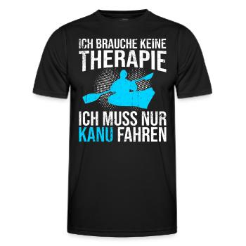 Kanu Therapie Spruch - Männer Funktions-T-Shirt - Schwarz - Vorne - AI Model Male 178 dark (178cm)
