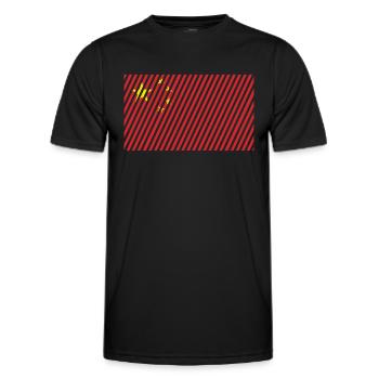 Drapeau de la Chine - T-shirt sport Homme - noir - Devant - AI Model Male 178 dark (178cm)
