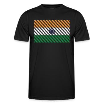 Indien Flagge - Männer Funktions-T-Shirt - Schwarz - Vorne - AI Model Male 178 dark (178cm)