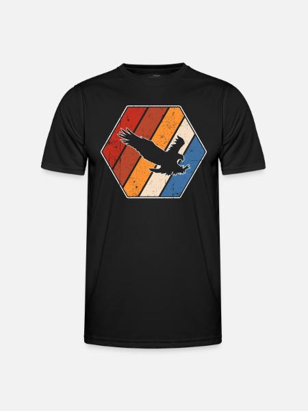 Adler Retro - Männer Funktions-T-Shirt - Schwarz