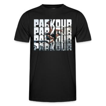 parkour - Men's Functional T-Shirt - black - Front - AI Model Male 178 dark (178cm)