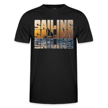 Segeln - Männer Funktions-T-Shirt - Schwarz - Vorne - AI Model Male 178 dark (178cm)