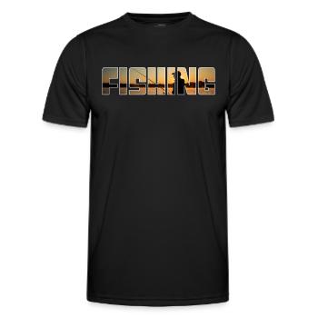 Angeln - Männer Funktions-T-Shirt - Schwarz - Vorne - AI Model Male 178 dark (178cm)