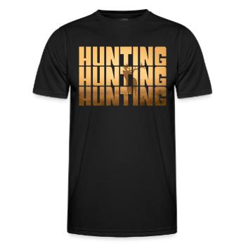 Hunt - Men's Functional T-Shirt - black - Front - AI Model Male 178 dark (178cm)