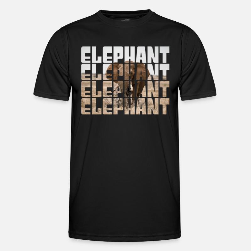 Elefant - Männer Funktions-T-Shirt - Schwarz